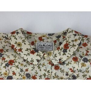 Vintage Lady Manhattan Ivory Country Floral Button Up Blouse Women's Size XS/S